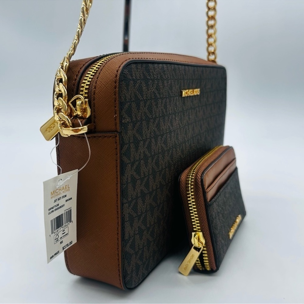 Michael Kors Large EW Crossbody Bag & Jet Se Travel MD ZA Card Case Wallet - Picture 3 of 12